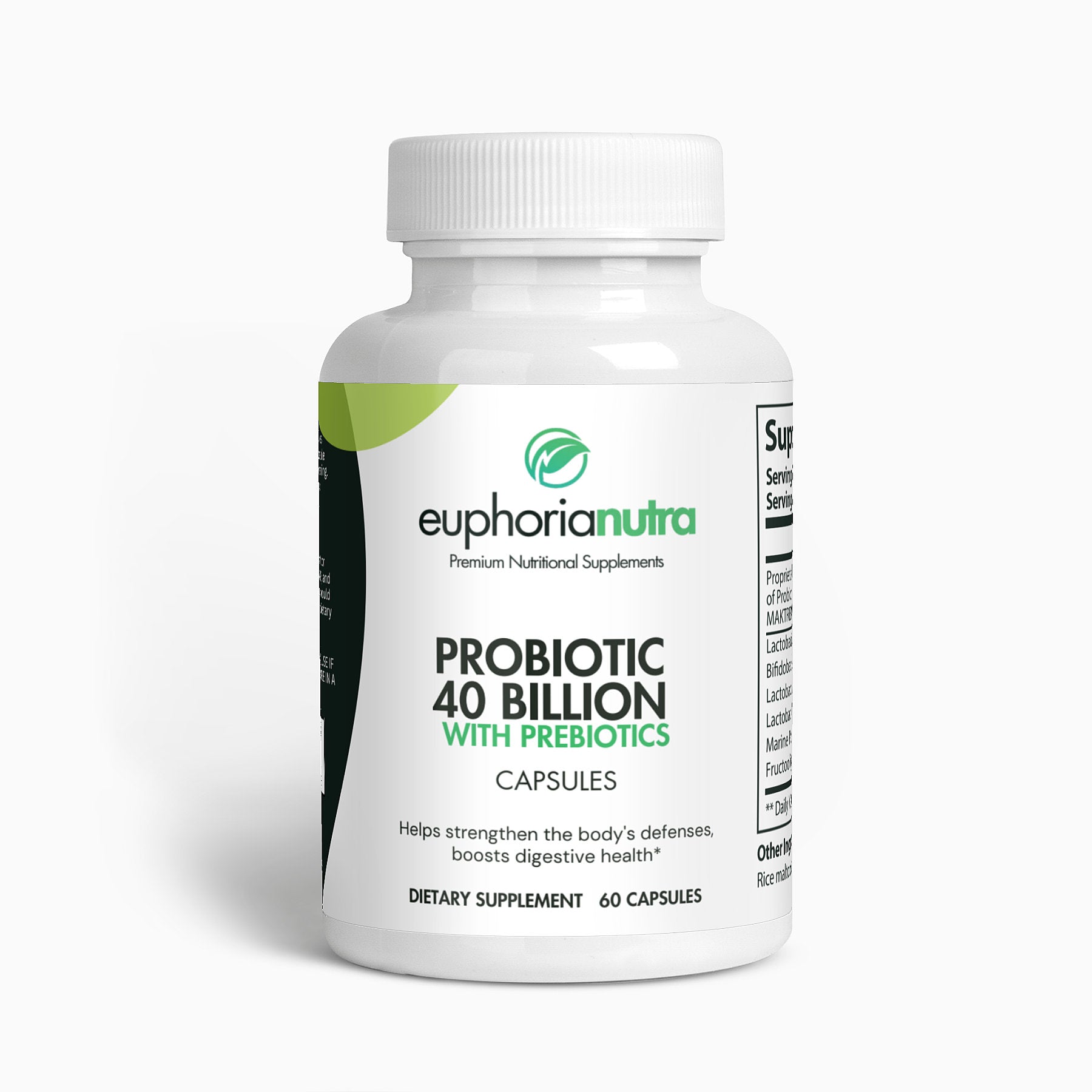 EuphoriaNutra Probiotic 40 Billion Bottle